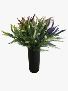 Best Artificial 34cm Yellow Premium Lavender Flower Spray for display planter