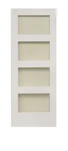 Shaker 4 Panel White Primed Glzd Door 1981 x 838mm