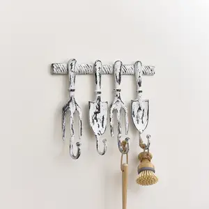 Melody Maison Antique White Fork & Spade Wall Mounted Hooks