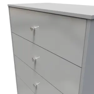 Taunton 4 Drawer Chest in Uniform Grey Gloss & Dusk Grey (Ready Assembled)