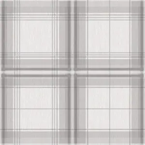 Arthouse Woven Check Grey/White Wallpaper