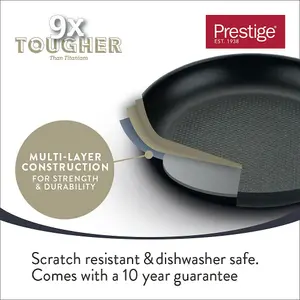 Prestige 9 x Tougher Black Round Aluminium Induction Suitable Dishwasher Safe Open Stir-Fry Pan 29cm