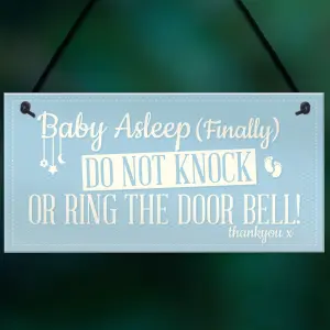 Red Ocean Baby Asleep Bedroom Door Sign Baby Sleeping New Born Mum Hanging Wall Plaque Shower Gift