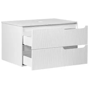 Bathroom Wall Mounted Cabinet 80 x 52 cm White QUINTELA