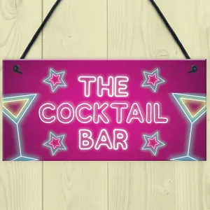 Red Ocean The Cocktail Bar Novelty Bar Signs And Plaques Home Bar Sign Novelty Gifts