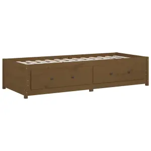 Berkfield Day Bed Honey Brown 75x190 cm Small Single Solid Wood Pine