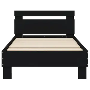 Berkfield Bed Frame without Mattress with Headboard Black 90x200 cm