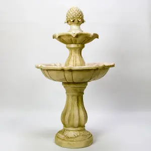 Primrose Elizabethan Vintage Style Royal 2 Tier Pineapple Water Feature Classical Fountain 98cm