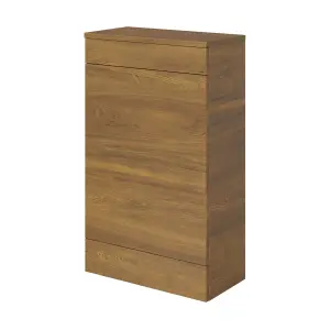 GoodHome Imandra Walnut effect Freestanding Toilet cabinet (H)840mm (W)500mm