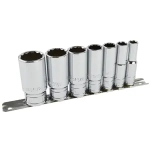 Whitworth BSF BSW 3/8in Drive Shallow And Deep Sockets 14pc 12 Sided Bi-Hex