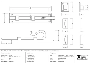 From The Anvil Black 8 Inch Shepherd's Crook Universal Bolt