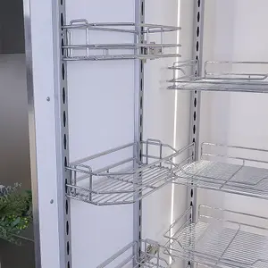 6 Tier Metal Kitchen Pull out Storage Basket Tall and Narrow Cabinet Basket Shelf