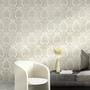 Galerie Italian Style White Classic Floral Damask Wallpaper Roll