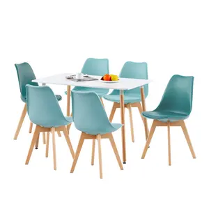 Nero Upholstered Dining Chair (Set of 6) Blue/Green