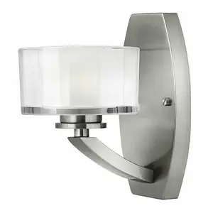 Wall Light Faceted 13mm Thick Glass Modern Design Brushed Nickel LED G9 3.5W