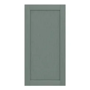 GoodHome Alpinia Matt green wood effect Shaker Tall larder Cabinet door (W)600mm (H)1181mm (T)18mm