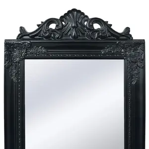 Berkfield Free-Standing Mirror Baroque Style 160x40 cm Black