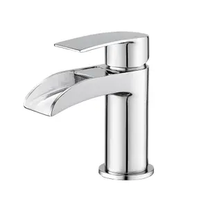 BATHWEST Waterfall Bathroom Basin Sink Mixer Taps Mono Taps Mixer Single Lever & Waste