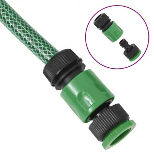 Berkfield Garden Hose with Fitting Set Green 10 m PVC