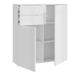 Sienna Chest of Drawers in White/White High Gloss