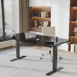 Hieronymus Electric Height Adjustable T-Shape Standing Desk Black / White / 122 x 180 x 80 cm