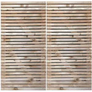 Cedar Slatted Gates Pair - 4.5m Wide x 1.8m High