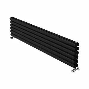 Right Radiators 1600x354 mm Horizontal Vertical Oval Column Radiator Double Panel Rads Black