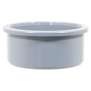 SPARES2GO 50mm Boss Adaptor Solvent Weld Soil Stack Waste Pipe Reducer Push Fit Seal Ring (Grey)