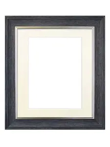 Scandi Charcoal Grey Frame with Ivory Mount for Image Size 14 x 8 Inch