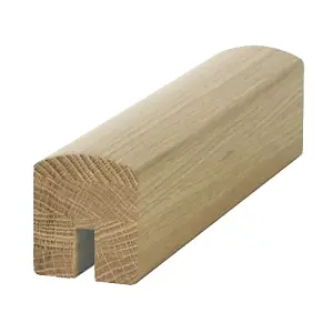 Oak Handrail Contemporary 3.6m - 13mm Groove For Square Metal Spindles UK Manufactured Traditional Products Ltd