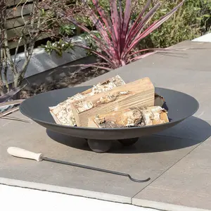 GardenKraft 10909 Round Fire Pit With Ball Base