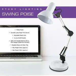 HomeLife 35w 'Swing Poise' Hobby Desk Lamp - Diamond White