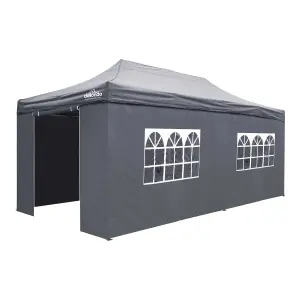 Dellonda Premium 3x6m Pop-Up Gazebo & Side Walls with Carry Bag, Stakes & Weight Bags