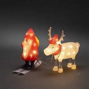 Santa And Sleigh Acrylic Outdoor Christmas Decoration Konstsmide