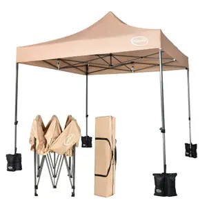 MCC Direct Maximus 3x3 Heavy Duty Pop up Beige Gazebo NS