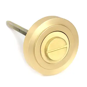 Satin Brass Round Thumbturn Set (Art Deco)