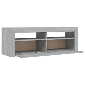 vidaXL TV Cabinet with LED Lights Grey Sonoma 120x35x40 cm