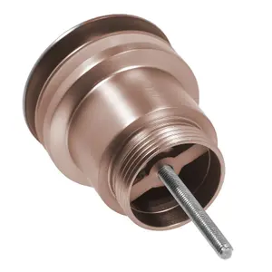 SPARES2GO Clicker Basin Waste Plug 1 1/4" 60mm Click Clack Bathroom Sink Pop Up Push Dome (Brushed Copper)