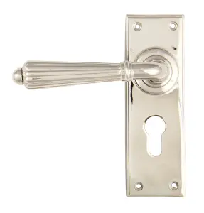 From The Anvil Polished Nickel Hinton Lever Euro Lock Set