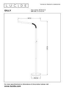 Lucide Gilly Classic Floor Reading Lamp - LED Dim. - 1x3W 2700K - White