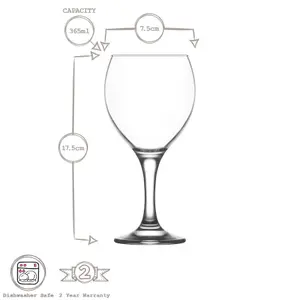 LAV Misket Red Wine Glasses - 365ml - Pack of 12