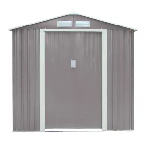 Rowlinson Trentvale 6x4 ft Pent Light grey Metal 2 door Shed