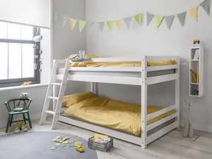 Hilda Low Cabin Bed with Bunk Underbed and Play Area in Classic White