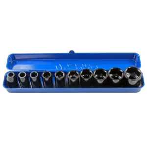 US PRO 10PC 1/2" DR Shallow Impact Metric Socket Set 9 - 27mm 1396