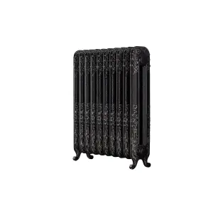 Arroll Daisy Cast iron Silver 10 Column Radiator, (W)684mm x (H)794mm