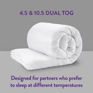 Slumberdown Made For You Two King Duvet Dual 4.5 Tog Lightweight Summer + 10.5 Tog All Seasons 2n1 Quilt Machine Washable