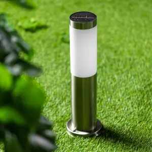 CGC COZE Stainless Steel Solar Post Lamp 4000K Natural White LED Light IP44 375mm