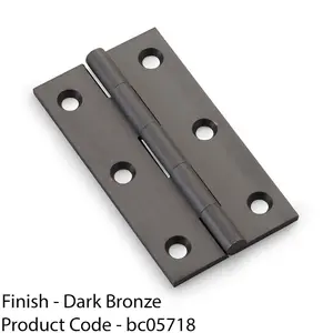 PAIR Solid Brass Cabinet Butt Hinge - 75mm - Dark Bronze Premium Cupboard