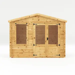 Waltons 2.6m x 3.3m Wooden 19mm Log Cabin Outdoor Garden Room Summerhouse Shed