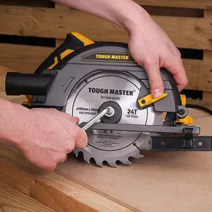 TOUGH MASTER Circular Saw 1400 W 220-240V 185mm with Parallel Guide & Vacuum Cleaner Adaptor, Blade diameter  185 x  20 x 2.5 mm